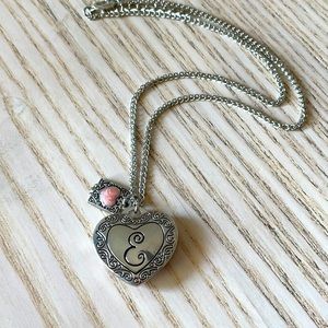 Monogram Heart Locket Letter E